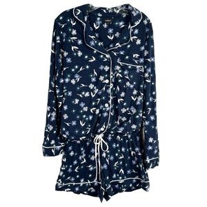 COSABELLA Bella 2 Piece Pajama Set Long Sleeve Button Down Top & Boxer Shorts M